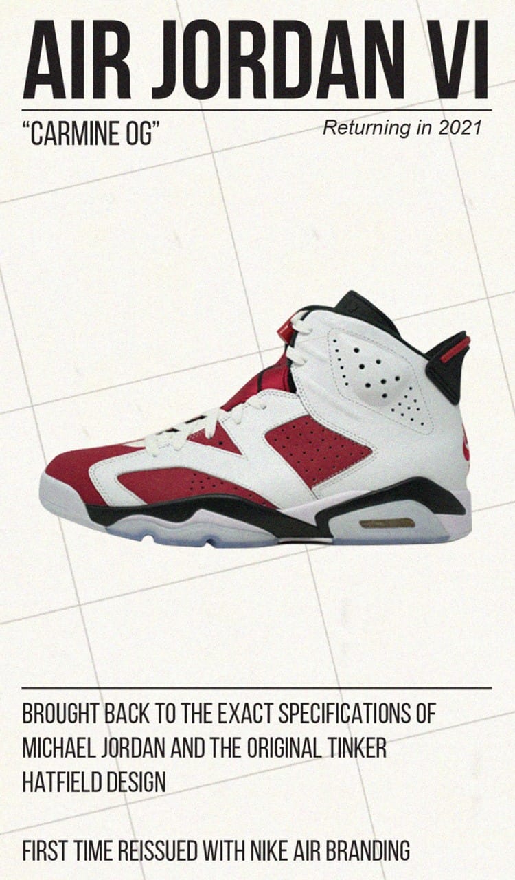 Michael jordan carmine on sale 6