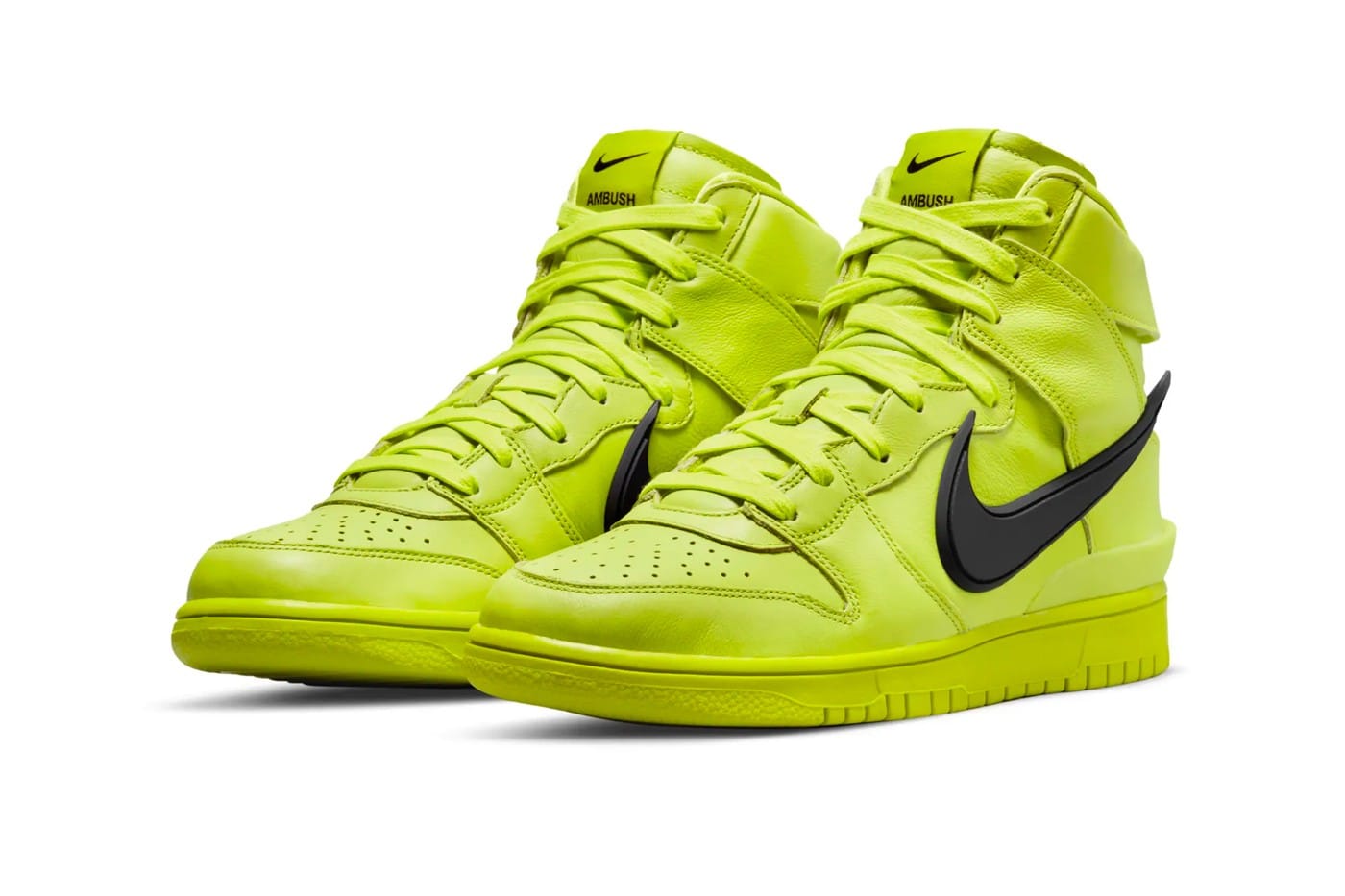AMBUSH x Nike Dunk High 最新聯名配色「Flash Lime」正式登場| Hypebeast