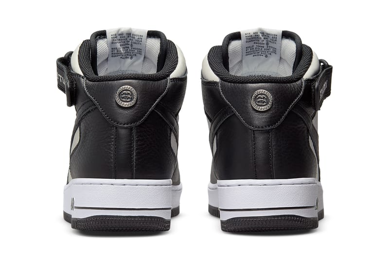 率先近賞Stüssy x Nike Air Force 1 Mid 黑白配色官方圖輯| Hypebeast