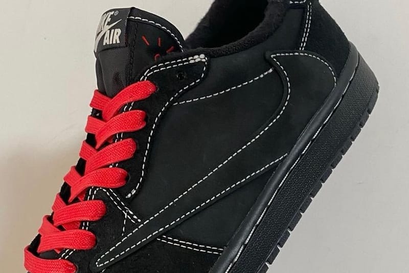 Travis Scott x Air Jordan 1 Low OG SP「Black Phantom」替換鞋帶樣貌