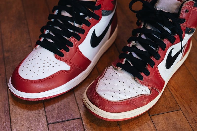 實際比對1985 Air Jordan 1「Chicago」與2022 Air Jordan 1「Lost