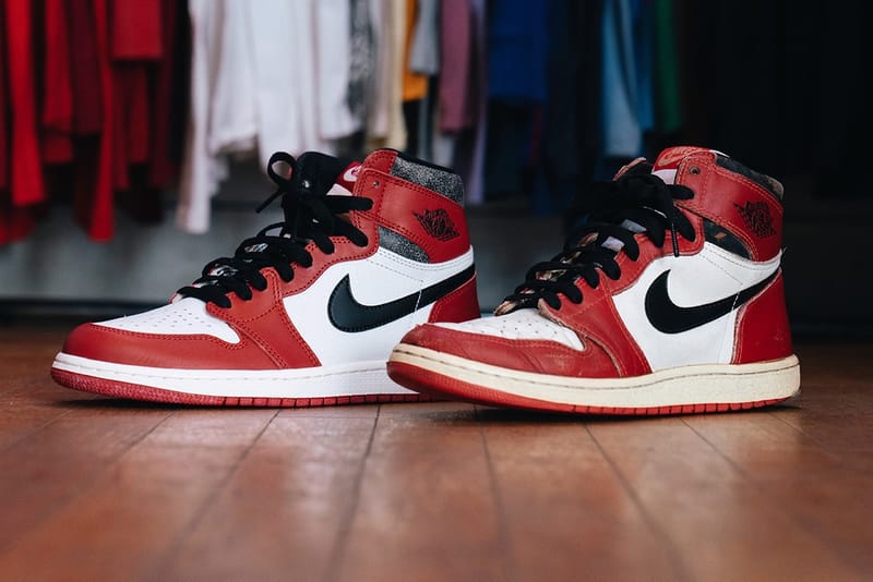 實際比對1985 Air Jordan 1「Chicago」與2022 Air Jordan 1「Lost