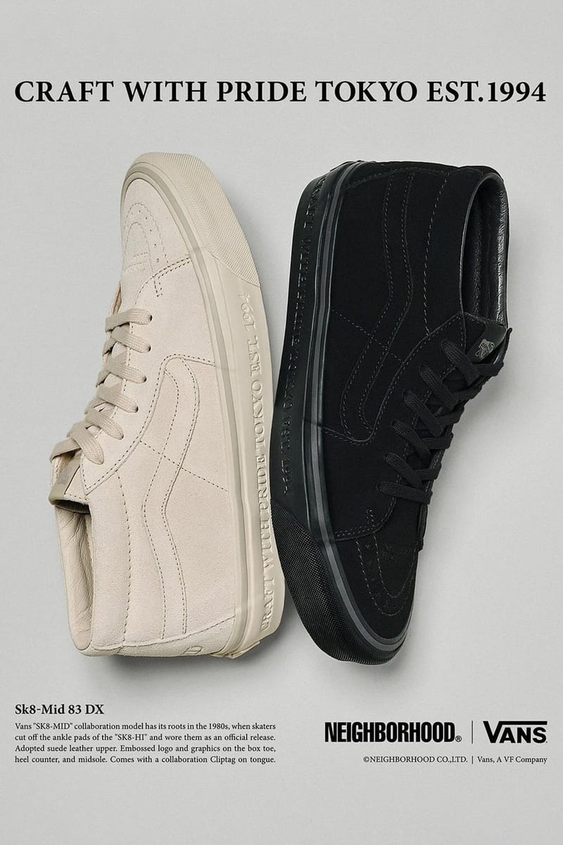 NEIGHBORHOOD x Vans Sk8-Mid 83 DX 最新聯名系列鞋款發佈| Hypebeast