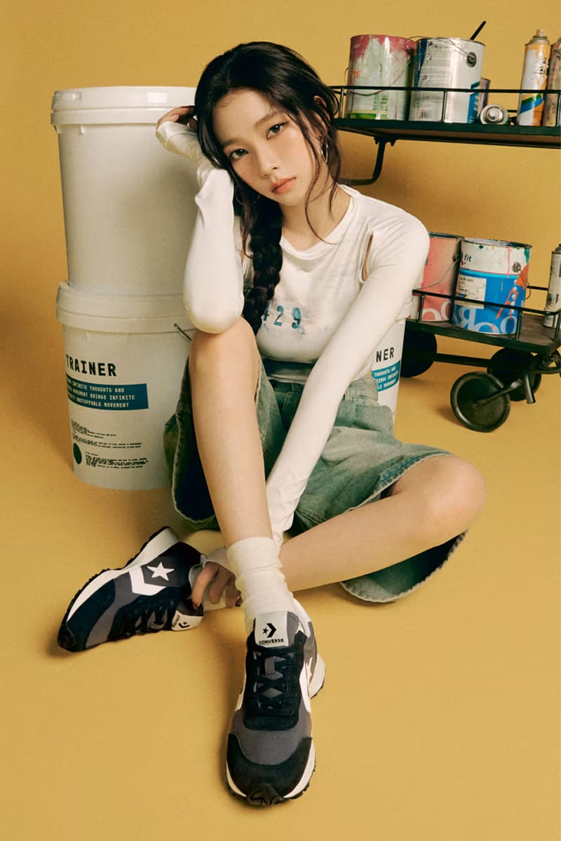 未使用】aespaカリナモデルConverse 厚底 スニーカー 黒 24.5 【公式通販】