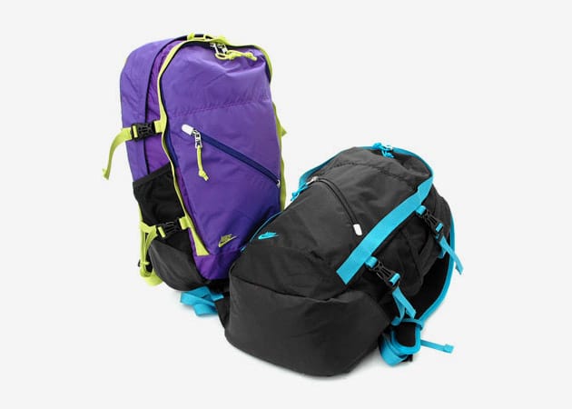 Purple and green nike shop backpack