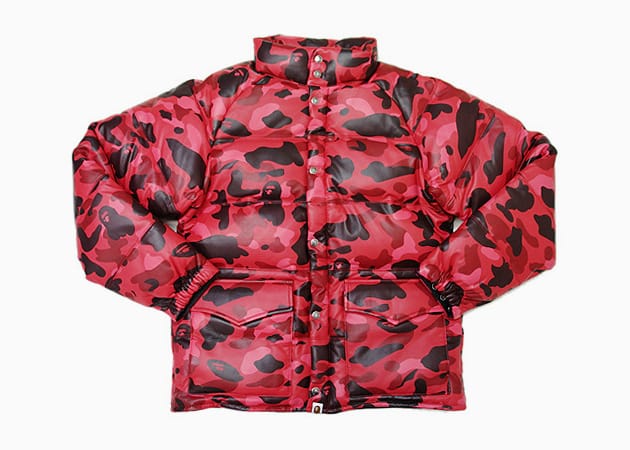 A Bathing Ape 15th Anniversary Camo Leather Down Jacket | Hypebeast