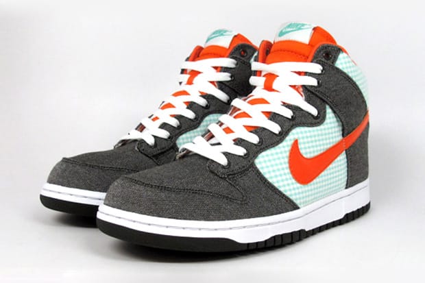 nike dunk high green orange