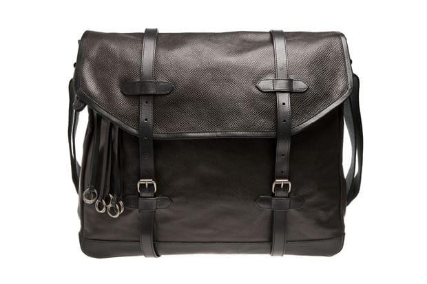【Dries Van Noten】Leather Messenger Bag with Buckles dries-van-noten-leather-