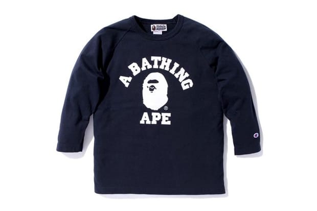 A Bathing Ape x Champion 3/4 Sleeve Shirt | Hypebeast