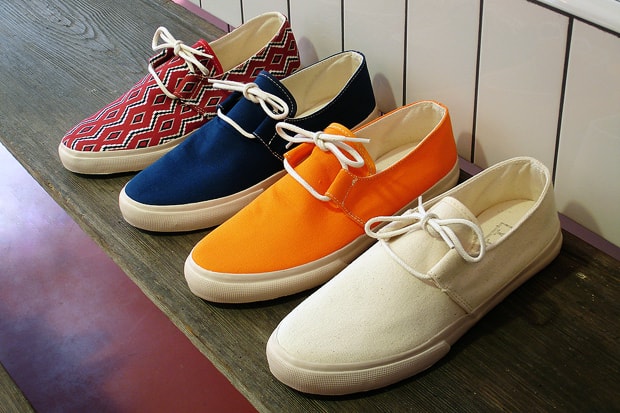 coloured deck shoes