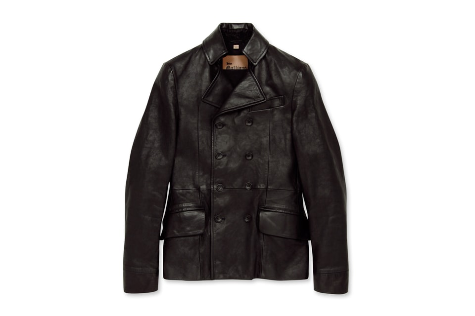John Galliano Homme Leather P-Coat | Hypebeast