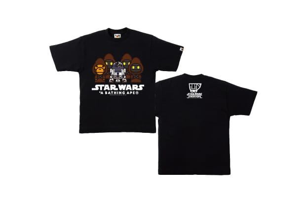 Authentic Bape Bathing Ape Star Wars T shirt Black Large