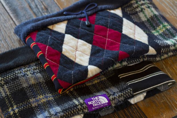 the north face purple label plaid patchwork shirt