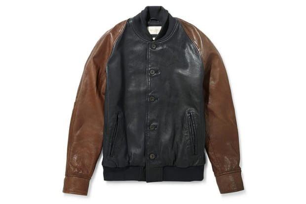 Levis leather store varsity bomber jacket