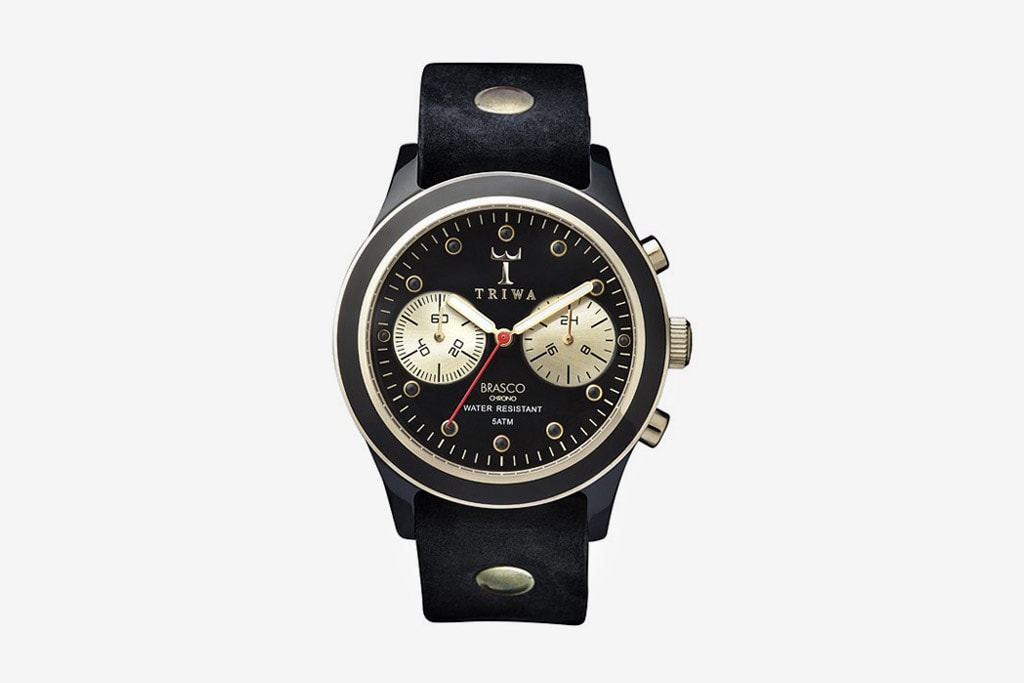 Часы Triwa Brasco Ebony Gold Chrono