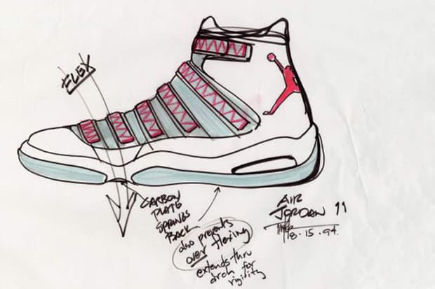 Air Jordan XI Original Sketches By Tinker Hatfield | Hypebeast