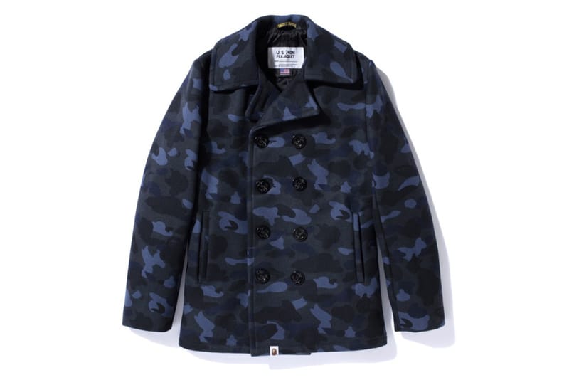 A Bathing Ape x Schott NYC 1ST CAMO PEA COAT | Hypebeast