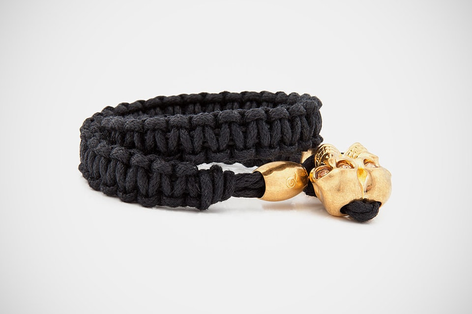 Alexander McQueen Woven Skull Bracelet HYPEBEAST