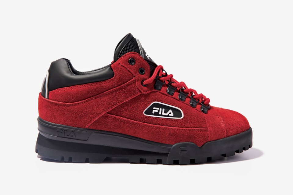 fila trailblazer red leather