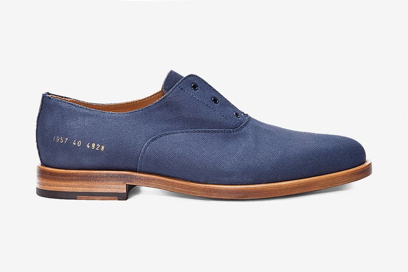 Common Projects Navy Officer's Derby Shoes HYPEBEAST