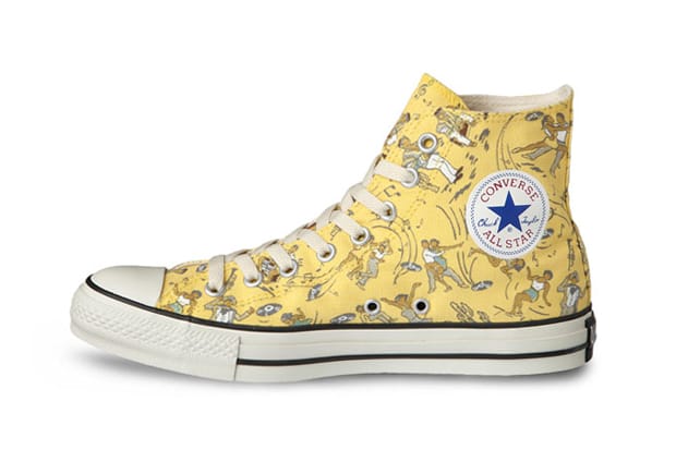 Blue and 2024 yellow chuck taylors