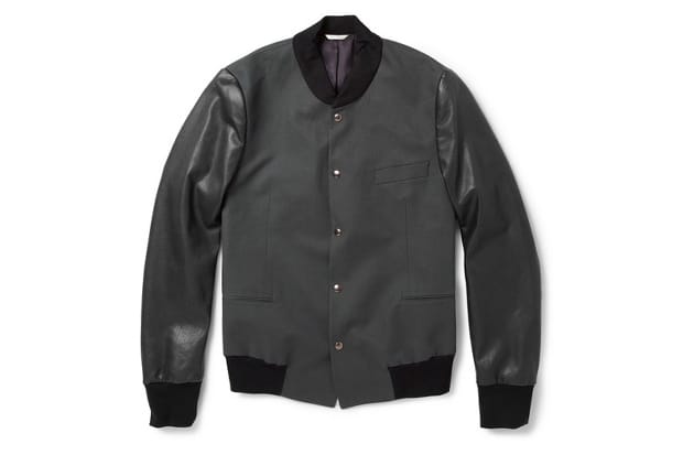 Paul Smith for MR PORTER Cotton-Twill/Leather Varsity Jacket