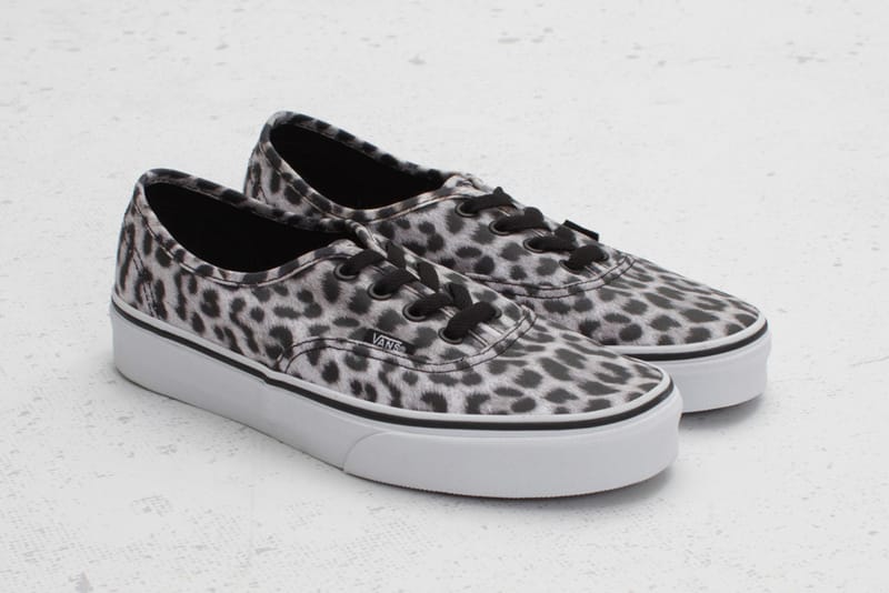 Grey vans with hot sale leopard print