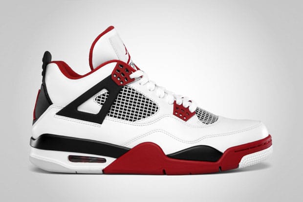 Air jordan 4 shop retro red and white