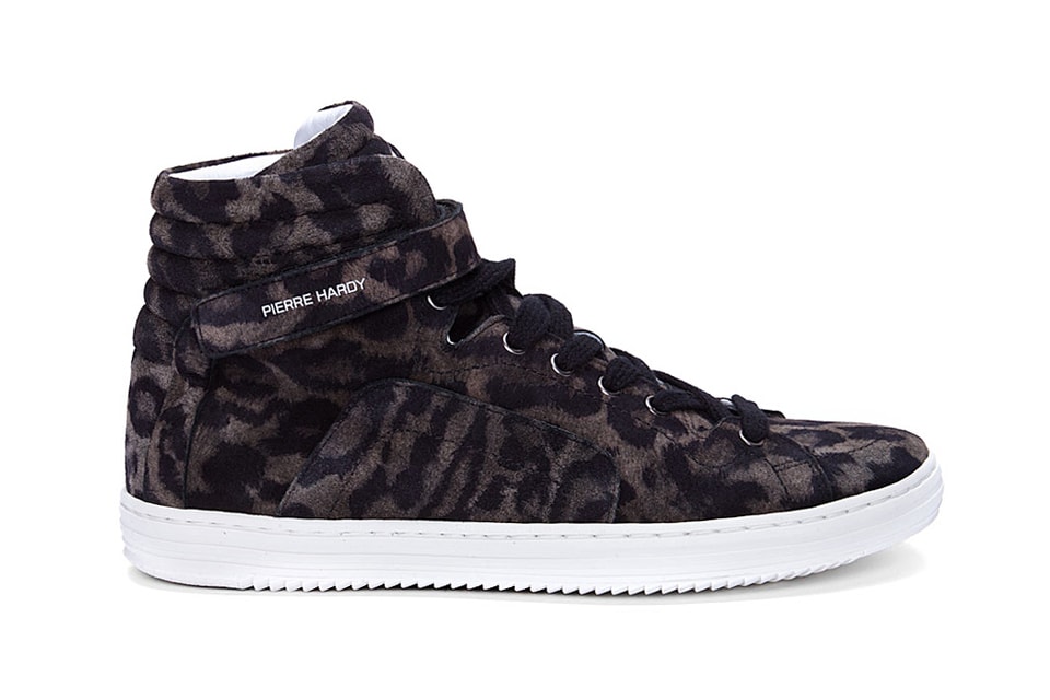 Pierre Hardy 2012 Fall/Winter High-Top Leopard Print Suede Sneakers ...