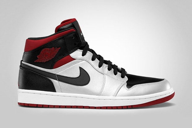 Air Jordan 1 Mid - Metallic Platinum/Gym Red | Hypebeast