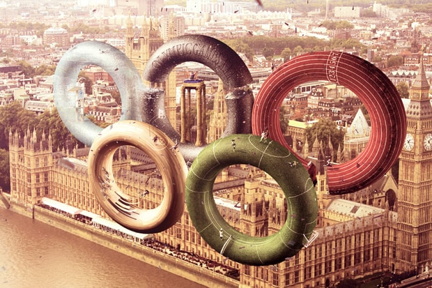 Леонардо Дентико переосмысливает Олимпийские кольца 2012 года в Лондоне