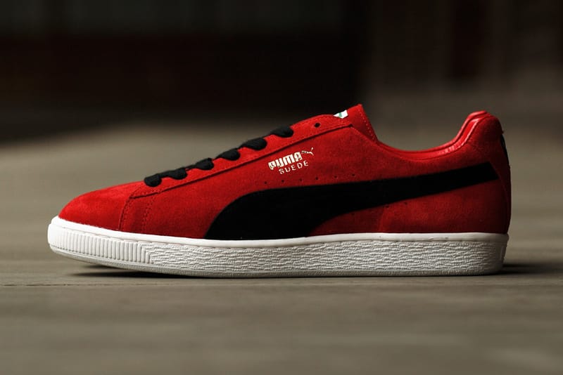 Puma suede classic red black best sale