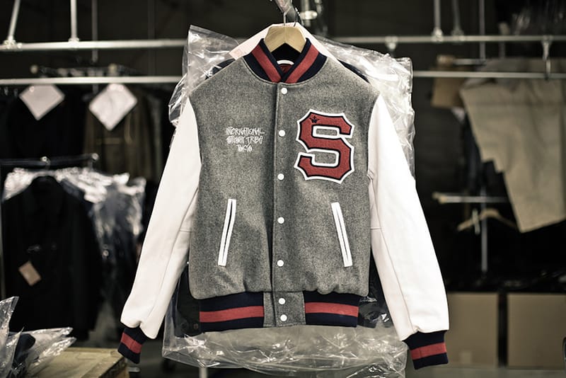 stussy × golden bear varsity jacket-