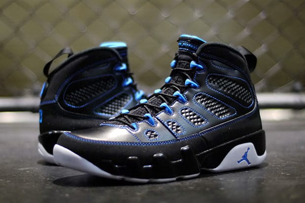 Black and store blue jordan 9s