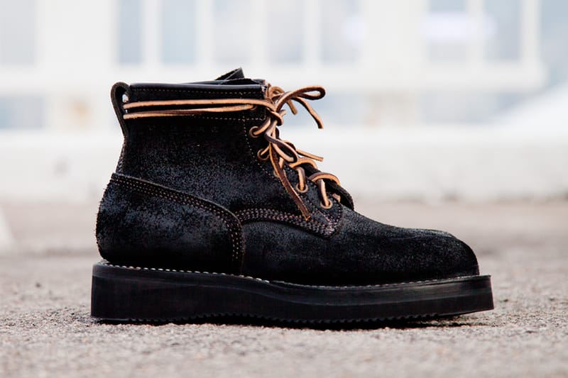 Viberg Black Oil Rough Out Bobcat Suede Boots | Hypebeast