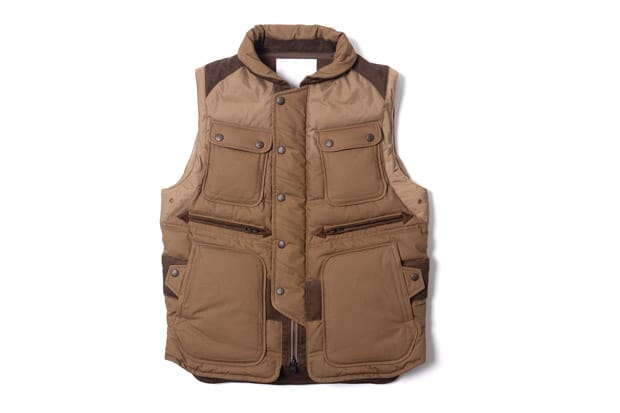 White Mountaineering Cotton Cloth Luggage Down Vest | Hypebeast