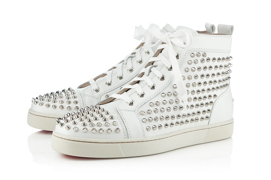 lou spikes flat suede