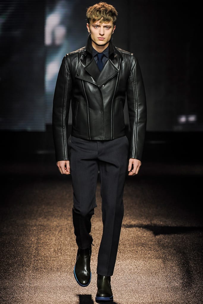 Salvatore ferragamo leather outlet jacket