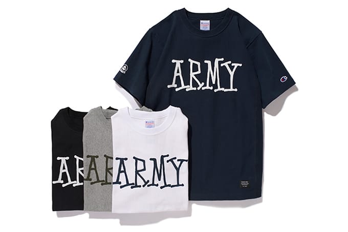 Stussy x Champion Reverse Weave Army Tee | Hypebeast