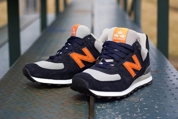 New balance 574 blue orange white best sale