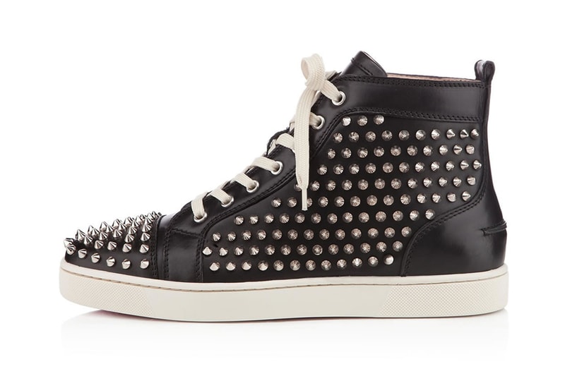 Christian Louboutin Louis Spikes Flat Black/Silver | Hypebeast