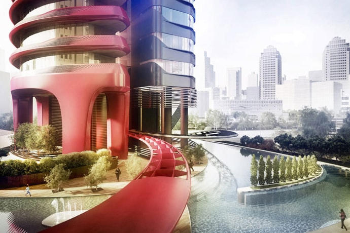 Взгляд на роскошный жилой кондоминиум Ferra компании Pininfarina в Сингапуре