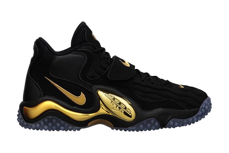 Black and clearance gold nike turfs