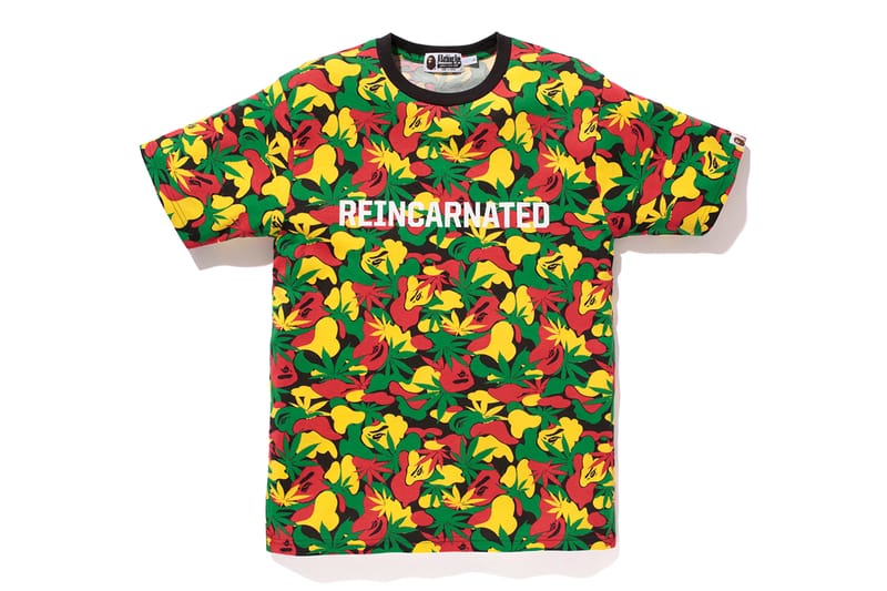 A Bathing Ape x Snoop Lion RASTA CAMO TEE | Hypebeast