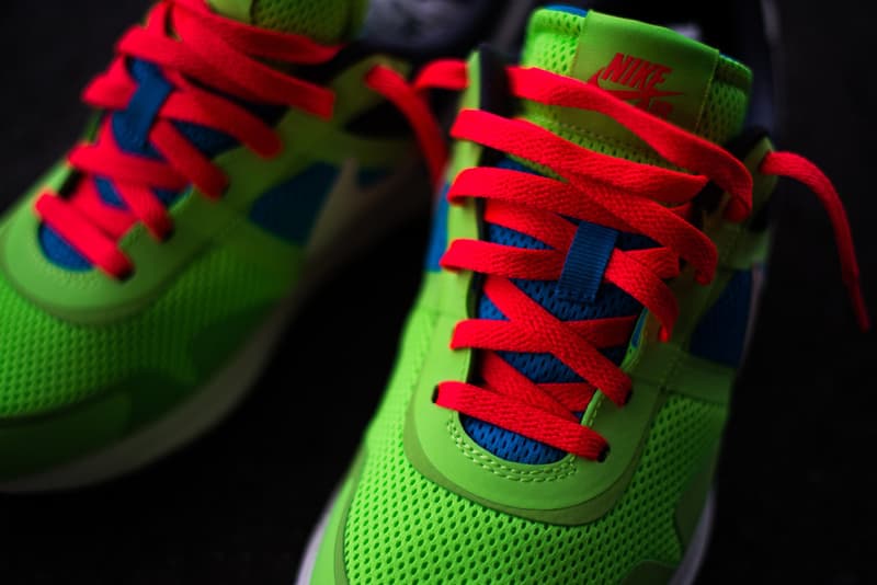 blue and lime green nike