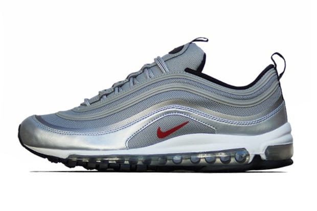 Nike air max 97 qs black  clearance and  varsity red  and  silver