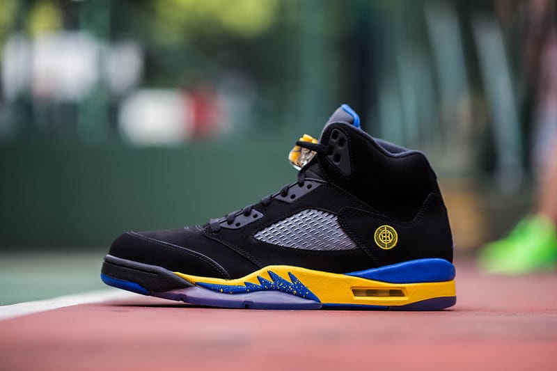 Jordan 5 black blue sale