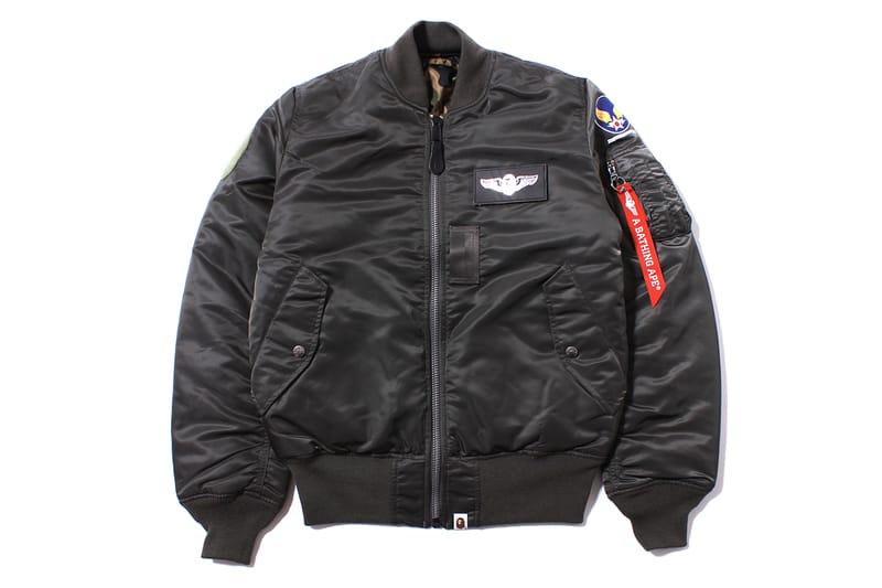 高評価なショップ APE BAPE BLACK BOMBER JACKET MA-1 ジャケット