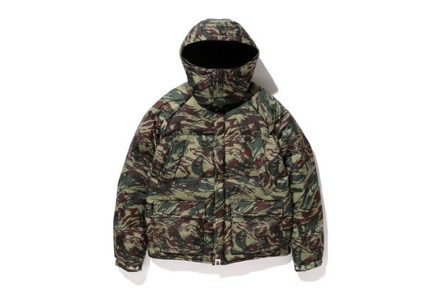 A Bathing Ape Lizard Camo Mountain Down Jacket | Hypebeast