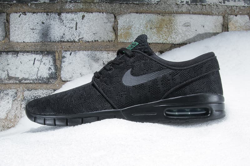 nike sb stefan janoski max black & pine mesh shoes